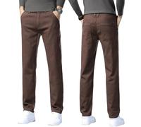 Men's Straight Leg Denim Jeans in Coffee Wash, Classic Five-Pocket Design, Regular Fit Comfort Trousers for Business Casual and Daily Work Pants(Coffee, XXL)