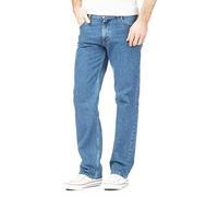 Mens Straight Leg Heavy Duty Work Basic 5 Pocket Plain Denim Jeans Pants All Waist & Sizes Light Blue