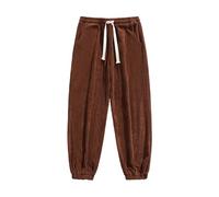 Mens Straight Legs Pants with Zip Pockets Pant Mens Corduroy Pants Elastic Waist Sweatpants Vintage Loose Sweatpants Slim Pants Mens Corduroy Drawstring Pants Drawstring Casual Training (Coffee, XXL)