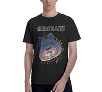 Men's Straits Rock Band Dire Cotton T-Shirts Classic Crewneck Short Sleeves Simple&Versatile Daily Commute Essential Black XL