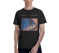 Men's Straits Rock Band Dire Cotton T-Shirts Classic Crewneck Short Sleeves Simple&Versatile Daily Commute Essential Black XL