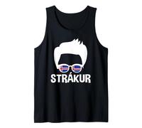 Mens Strakur Iceland Boy Silhouette Icelandic Flag Sunglasses Tank Top