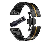 men's Strap for Garmin Fenix 8 47mm 7 6 Pro 5 Plus Metal WatchBand for Garmin tactix Quatix 8 7 6 47mm MARQ epix Instinct 2 3 45mm S70 S62 stainless steel Wristband (black gold,QuickFit 22mm)