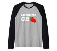 Mens Strawberry Guy Sweet Strawberries Lover Health Summer Fruits Raglan Baseball Tee