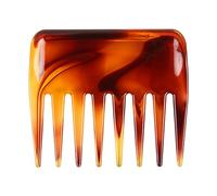 Mens Streaker Hairdressing Comb, Pocket Size Detangling Hairstyling, Texture Gel With 8 Wide Rounded Teeth for Slickback Shaping Wet Pick Long Short Curly Beard Hair Barber Salon (Amber)
