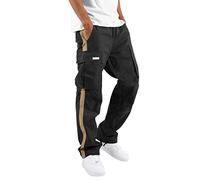 Mens Street Leisure Sports Trousers Men Patchwork Straight Leg Drawstring Trouser Thin Sweatpants Men With Multiple Pockets Works Trouser Cargo Pants Gym Fitness Outdoor Casual Pant Woven Trousers