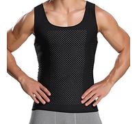 mens stretch body shaper - slanke korte mouwen taille trimmer compressie shirt sport- voor afslanken het lichaam