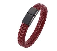 Men's Stretch Bracelet Charms Woven Bangle Personalised Bracelet Stainless Steel with Magnetic Clasp Men's Gifts, Faux, Without zirconia