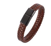 Men's Stretch Bracelet Charms Woven Bangle Personalised Bracelet Stainless Steel with Magnetic Clasp Men's Gifts