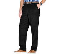 Chums Men's Cotton Corduroy Trouser Stylish & Comfortable Hidden Extra Waistband Pants Black 38W / 31L