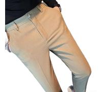 Men's Stretch Dress Pants 85% Polyester 15% Spandex Fabric(Khaki 3XL)