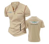 Men's Stretch Henley T-Shirt for A.s.t.o.n M.a.r.ti.n Soft Sportswear Training Tee Top Clothes Printed Short Sleeved Polo Shirts Cozy Half Sleeve-KQS||l