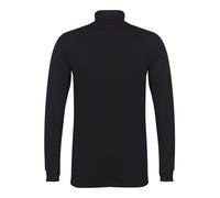 Mens Stretch High Roll Neck T Shirt Slim Fit Long Sleeve Soft Cotton Top