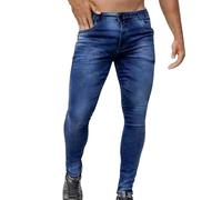 Mens Stretch Jeans for Men UK Slim Fit Skinny Designer Denim Pants Men's Elasticated Waist Chino Bottoms Straight Leg Stylish Classic Zip Fly Motorbike Outfits Long Workwear