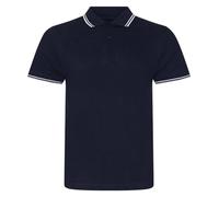 Mens Stretch Polo Shirt Short Sleeve Tipped Collar Casual Workwear Cotton Top