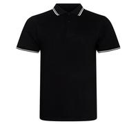 Mens Stretch Polo Shirt Short Sleeve Tipped Collar Casual Workwear Cotton Top
