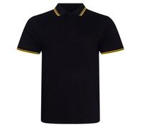 Mens Stretch Polo Shirt Short Sleeve Tipped Collar Casual Workwear Cotton Top