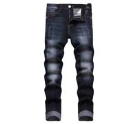 Men's Stretch Skinny Jeans Slim Fit Distressed Tapered Leg Stretch Biker Denim Pants Men's Ripped Slim Fit Skinny Destroyed Distressed Straight Leg Jeans