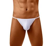 Mens String Bikini Briefs Mens Sexy Swimming Briefs Tanga Mankini Thongs With Bulge Pouch Beach Pool Underwear Quick Dry Surf Trunks Stretchy String Waist Underpants Swimsuits Padded Panties