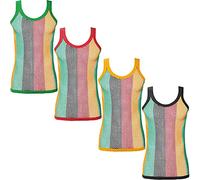 Mens String MESH Vest Fishnet Cotton Gym Muscle Training Tank Rasta Tops Shirt[Assorted Rasta,XL]