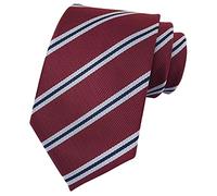 Mens Stripe Burgundy Red White Business Stripes Tie Formal Necktie For Big Boy Youth Son