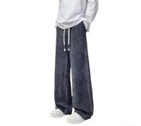Men's Striped Jacquard Trousers Loose Fit Drawstring Waist Retro Style | Unique striped jacquard pattern, retro aesthetic, adds texture and visual interest to any outfit