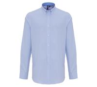 Mens Striped Shirt Long Sleeve Oxford Button Down Easy Care Office Work Casual