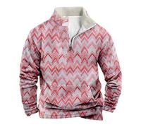 Mens Striped Sweatshirt Men Pullover Jumper Long Sleeve Printed Pullover Half Zip Jumper Zipped Stripe Sweater Casual Trend Sweatshirts For Office Work Workwear Stand Collar Sweatshirts