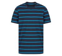 Mens Striped T Shirt Short Sleeve Crew Neck Relaxed Fit Casual Cotton Tops