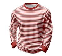 Men's Striped T Shirts Loose Fit Casual Long Sleeve Crew Neck T-Shirt | Lightweight Pullover Tops Spring Fall Outfits Big and Tall Mens Clothing, Comfortable Fabric, Color Block