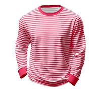 Men's Striped T Shirts Loose Fit Casual Long Sleeve Crew Neck T-Shirt | Lightweight Pullover Tops Spring Fall Outfits Big and Tall Mens Clothing, Comfortable Fabric, Color Block