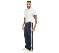 Mens Striped Track Suit Bottom Casual Elasticated Waist Tracksuit Bottoms Silky Joggers Jogging Jog Trousers Leisure Gym Sports Yoga Open Hem Pull On Pants Plus Big King Sizes(Stripe Blue, L)