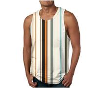 Mens Striped Vest Tank Tops UK Clearance Colorblock T-Shirt Quick Dry Gym Vest Sports Muscle Bodybuilding Tee Running Top Breathable Slim Fit Summer Top Workout Training Shirts Stretch Undershirt