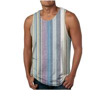 Mens Striped Vest Tank Tops UK Clearance Colorblock T-Shirt Quick Dry Gym Vest Sports Muscle Bodybuilding Tee Running Top Breathable Slim Fit Summer Top Workout Training Shirts Stretch Undershirt