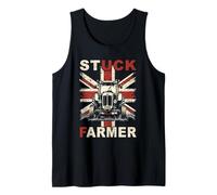 Mens Stuck Farmer Vintage British Flag Funny Saying Tank Top