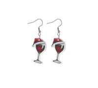 mens stud earrings,1 Pair of Exquisite Christmas Wine Glass Dangle Earrings In Acrylic Material Is The Perfect Holiday Gift for Women