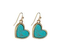 mens stud earrings,Bohemian style wrapped turquoise love pendant, fashionable and versatile women's earrings