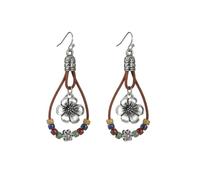 mens stud earrings,Cuerda de cuero tejiendo perlas de arroz Picasso de color aleación ecológica flores pendientes de moda para mujeres