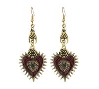 mens stud earrings,Dark Gothic Punk Alloy Retro Blood Rose Flower Heart Devil's Eye Bat Dangle Earrings For Women Halloween Jewelry Accessories