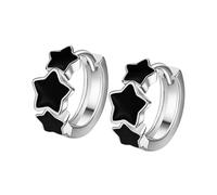 mens stud earrings,Fashion Sterling Silver Earrings For Women Sweet Temperament Black Star Ear Hoops Jewelry Lady Accessories Gifts