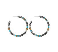 mens stud earrings,Fashionable retro brushed CCB bead mixed with wooden bead ring Navojo women's earrings