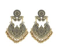 mens stud earrings,Indian Ethnic Style Jewelry Boho Retro Antique Alloy Carved Beads Tassel Dangle Earrings Women's Party Accessories