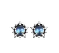 mens stud earrings,Moonlight Crystal Earrings for Men's Fashion Personality Blue Sun Earring Handsome Cold Polaris Stud Thai Silver Jewelry