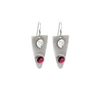 mens stud earrings,Retro Bohemian Geometric Spiral Earrings Inlaid with Red Zircon Pendants for Women's Fashion Banquet Jewelry Accessories
