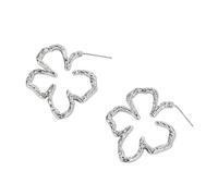mens stud earrings,Silver European and American Irregular Hollow Flower Women's Earrings Elegant and High-end Temperament Ear Stud
