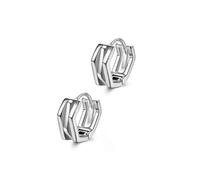 mens stud earrings,Silver Plated Geometric Staggered Earrings Personalized Fashion Intertwined Ear Clasps Hip Hop Jewelry for Men and Women
