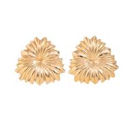 mens stud earrings,Smooth Geometric Metal Large Flower Stud Earrings for Women Classic Gold Color Petal Sun Floral Earrings Outdoor Jewelry