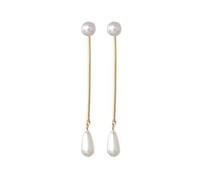 mens stud earrings,Stylish and Minimalist Pearl Long Pendant Earrings for Women's Perforated Jewelry Party Classic Accessory Gifts