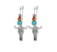 mens stud earrings,Western style turquoise bead pendant earrings versatile retro women's earrings