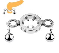 Men's Sturdy Stainless Steel Exercise Ring With 2 Weight Balls & 6 Inward-Facing Screws - Endurance Training Practice Equipment (40mm)